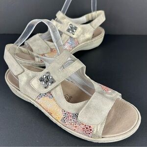 Remonte Women's Beige Sandals with Multicolor Accents 39
